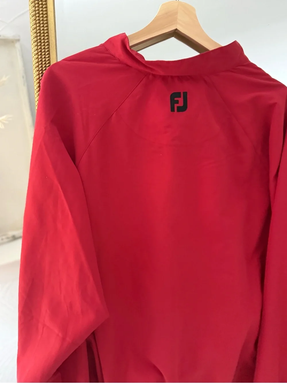 FootJoy Red Golf Jacket with Black Logo Trim